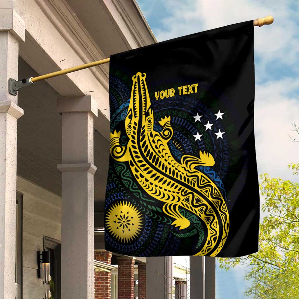 Personalized Solomon Islands Independence Anniversary Garden Flag Crocodile Mix Tapa LT7 House Flag Colorful - Polynesian Pride