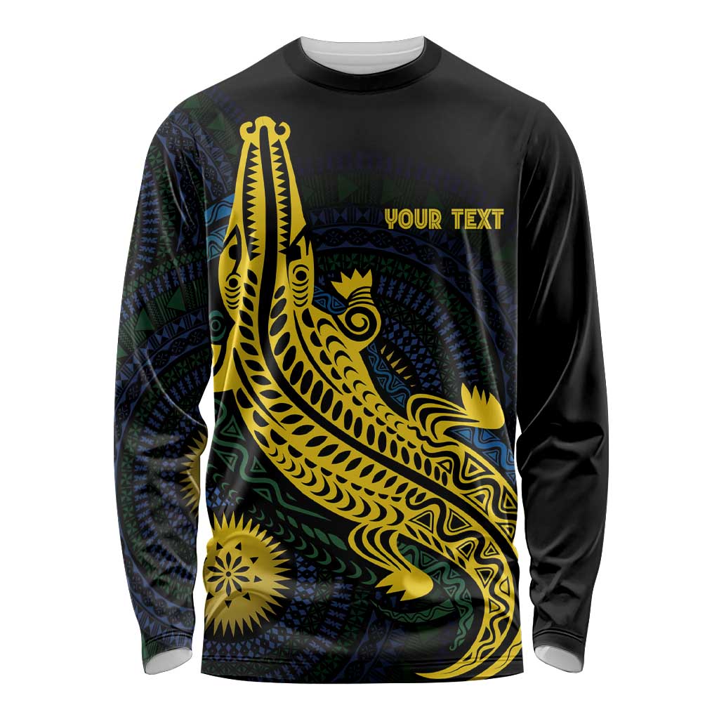 Personalized Solomon Islands Independence Anniversary Long Sleeve Shirt Crocodile Mix Tapa LT7 Unisex Colorful - Polynesian Pride
