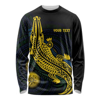 Personalized Solomon Islands Independence Anniversary Long Sleeve Shirt Crocodile Mix Tapa LT7 Unisex Colorful - Polynesian Pride