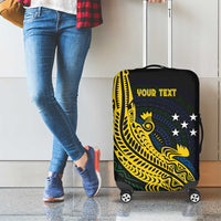 Personalized Solomon Islands Independence Anniversary Luggage Cover Crocodile Mix Tapa LT7 - Polynesian Pride