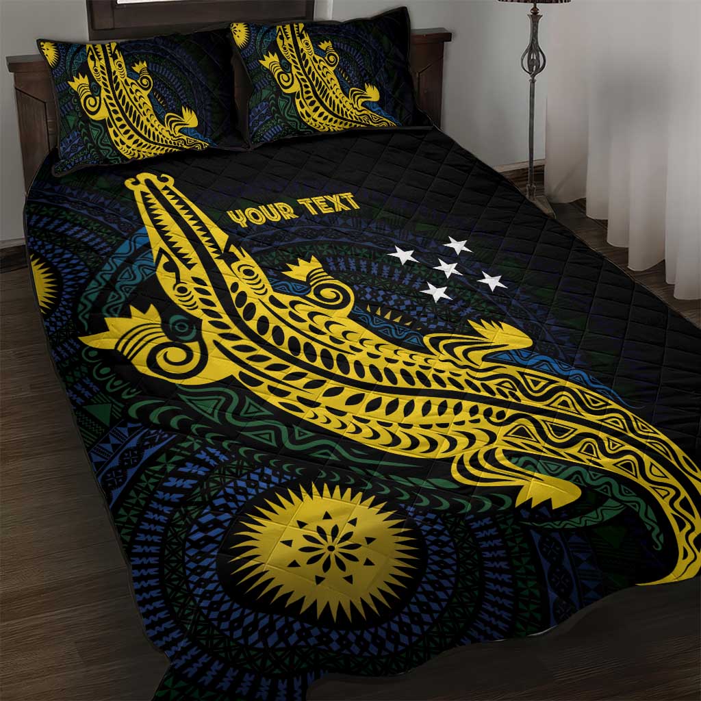 Personalized Solomon Islands Independence Anniversary Quilt Bed Set Crocodile Mix Tapa LT7 Colorful - Polynesian Pride