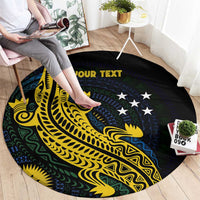 Personalized Solomon Islands Independence Anniversary Round Carpet Crocodile Mix Tapa LT7 - Polynesian Pride