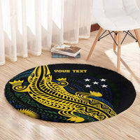 Personalized Solomon Islands Independence Anniversary Round Carpet Crocodile Mix Tapa LT7 - Polynesian Pride