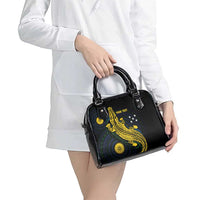 Personalized Solomon Islands Independence Anniversary Shoulder Handbag Crocodile Mix Tapa LT7 - Polynesian Pride