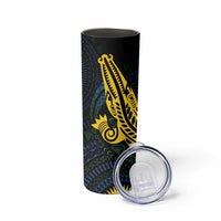 Personalized Solomon Islands Independence Anniversary Skinny Tumbler Crocodile Mix Tapa LT7 - Polynesian Pride