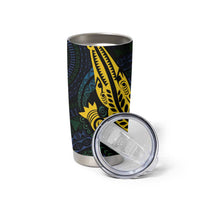 Personalized Solomon Islands Independence Anniversary Tumbler Cup Crocodile Mix Tapa LT7 - Polynesian Pride
