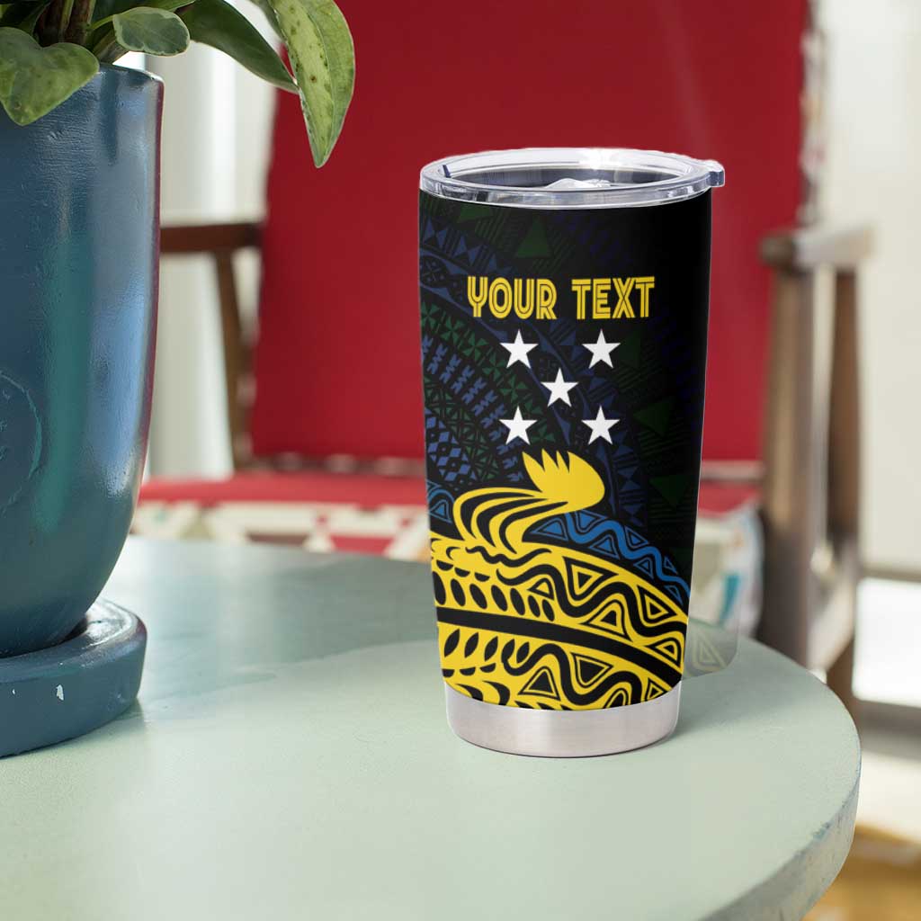 Personalized Solomon Islands Independence Anniversary Tumbler Cup Crocodile Mix Tapa LT7 - Polynesian Pride