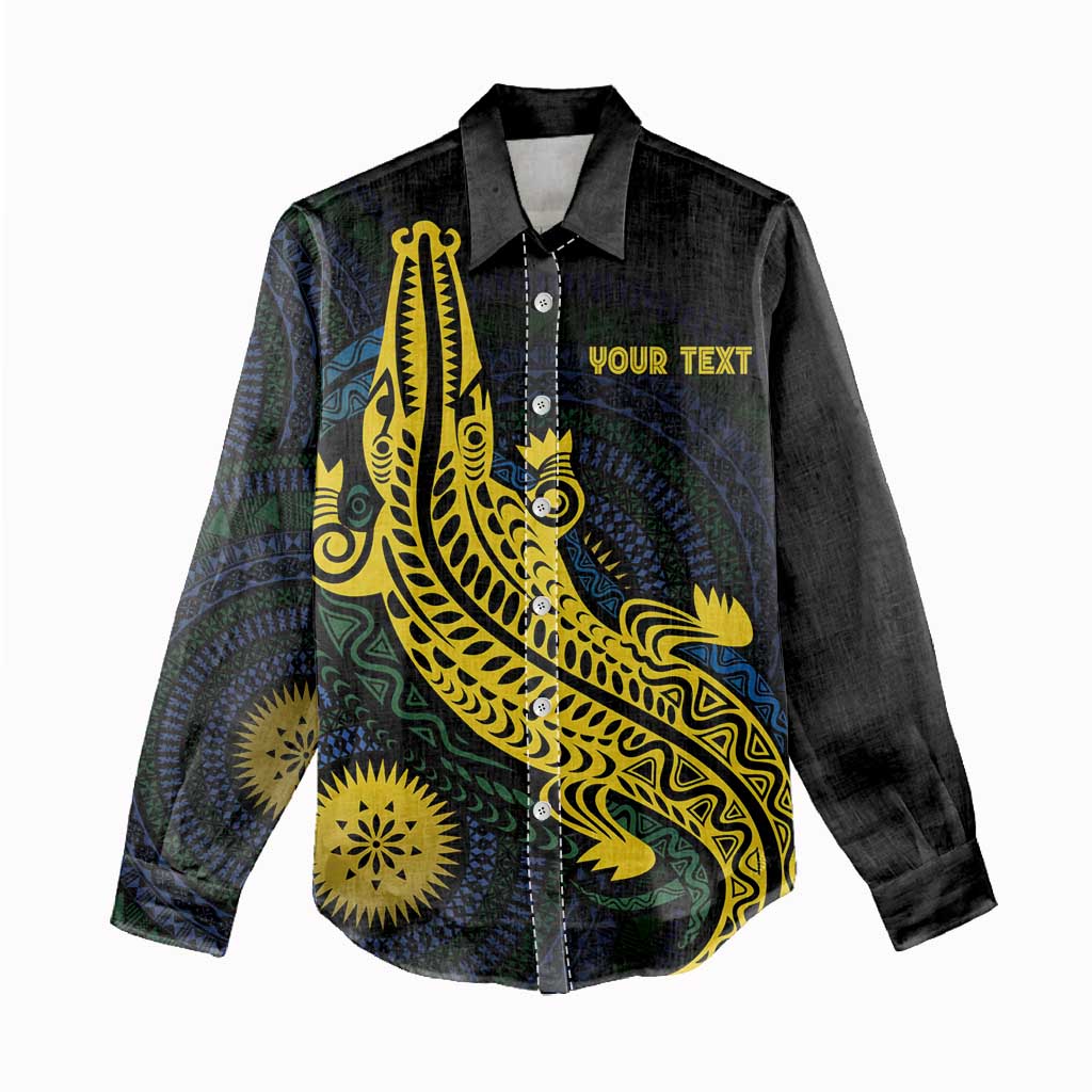 Personalized Solomon Islands Independence Anniversary Women Casual Shirt Crocodile Mix Tapa LT7 - Polynesian Pride