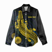 Personalized Solomon Islands Independence Anniversary Women Casual Shirt Crocodile Mix Tapa LT7 - Polynesian Pride