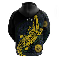 Personalized Solomon Islands Independence Anniversary Zip Hoodie Crocodile Mix Tapa LT7 - Polynesian Pride
