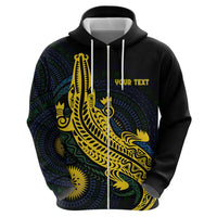 Personalized Solomon Islands Independence Anniversary Zip Hoodie Crocodile Mix Tapa LT7 - Polynesian Pride