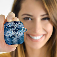 Aotearoa Maori Koru Curves AirPods Case Silver Ferns - Navy Blue LT7 - Polynesian Pride
