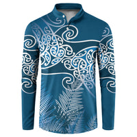 Aotearoa Maori Koru Curves Button Sweatshirt Silver Ferns - Navy Blue LT7 Navy Blue - Polynesian Pride