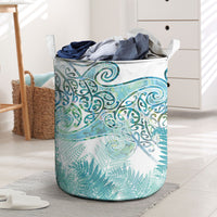 Aotearoa Maori Koru Curves Laundry Basket Mossy Paua Shell LT7 Green - Polynesian Pride