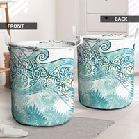 Aotearoa Maori Koru Curves Laundry Basket Mossy Paua Shell LT7 - Polynesian Pride