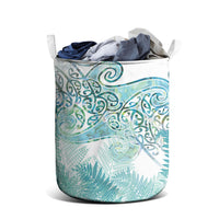 Aotearoa Maori Koru Curves Laundry Basket Mossy Paua Shell LT7 - Polynesian Pride