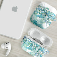 Aotearoa Maori Koru Curves AirPods Case Mossy Paua Shell LT7 - Polynesian Pride