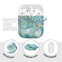 Aotearoa Maori Koru Curves AirPods Case Mossy Paua Shell LT7 - Polynesian Pride