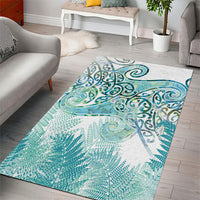 Aotearoa Maori Koru Curves Area Rug Mossy Paua Shell LT7 - Polynesian Pride