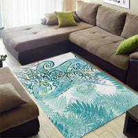 Aotearoa Maori Koru Curves Area Rug Mossy Paua Shell LT7 - Polynesian Pride