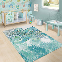 Aotearoa Maori Koru Curves Area Rug Mossy Paua Shell LT7 - Polynesian Pride