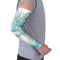 Aotearoa Maori Koru Curves Arm Sleeves Mossy Paua Shell LT7 - Polynesian Pride