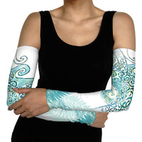 Aotearoa Maori Koru Curves Arm Sleeves Mossy Paua Shell LT7 - Polynesian Pride