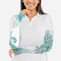 Aotearoa Maori Koru Curves Arm Sleeves Mossy Paua Shell LT7 - Polynesian Pride