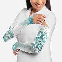 Aotearoa Maori Koru Curves Arm Sleeves Mossy Paua Shell LT7 - Polynesian Pride