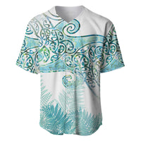 Aotearoa Maori Koru Curves Baseball Jersey Mossy Paua Shell LT7 Green - Polynesian Pride