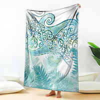 Aotearoa Maori Koru Curves Blanket Mossy Paua Shell LT7 - Polynesian Pride