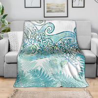 Aotearoa Maori Koru Curves Blanket Mossy Paua Shell LT7 - Polynesian Pride