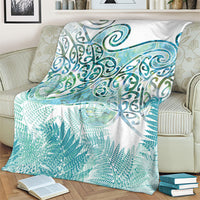 Aotearoa Maori Koru Curves Blanket Mossy Paua Shell LT7 - Polynesian Pride