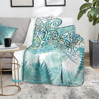Aotearoa Maori Koru Curves Blanket Mossy Paua Shell LT7 - Polynesian Pride