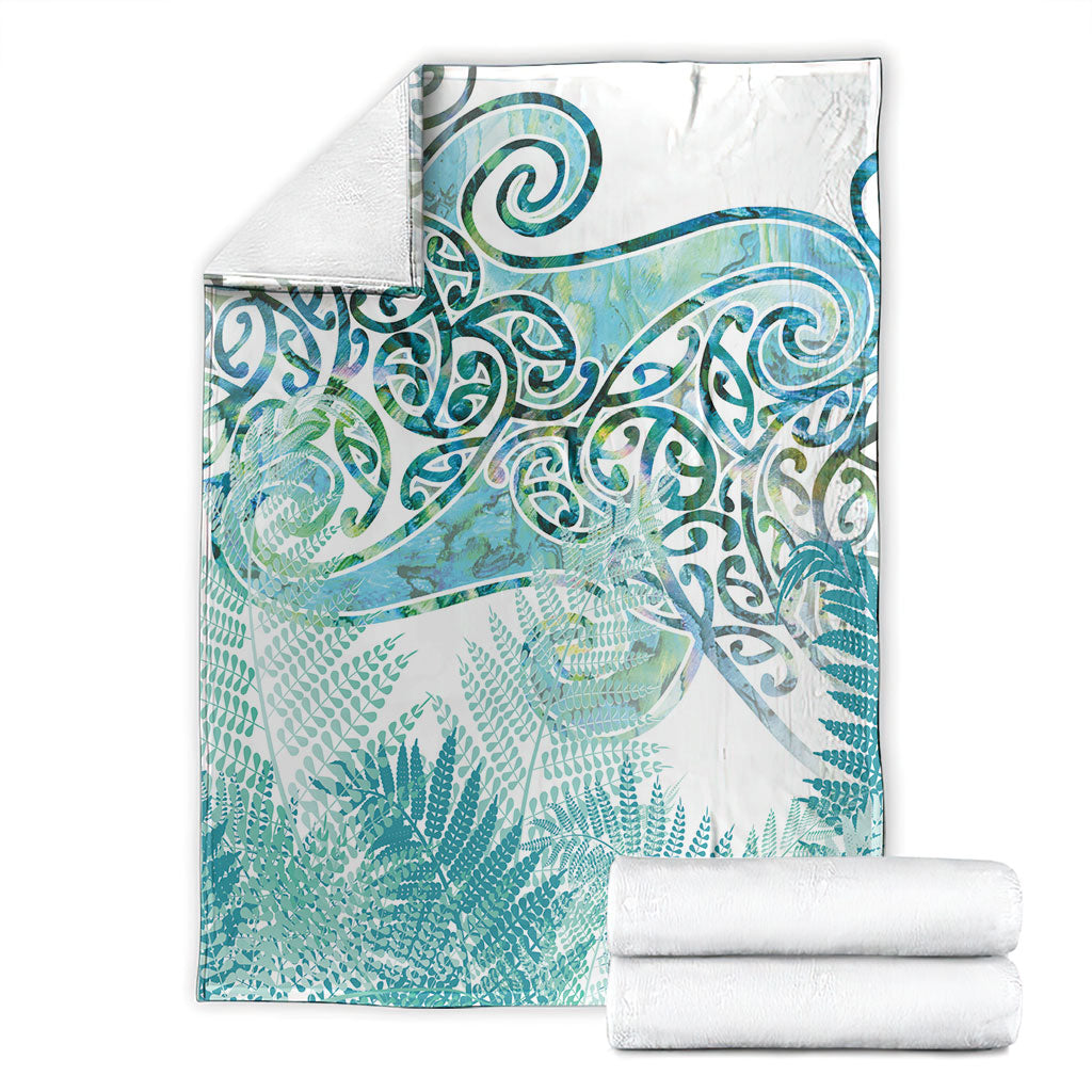 Aotearoa Maori Koru Curves Blanket Mossy Paua Shell LT7 - Polynesian Pride