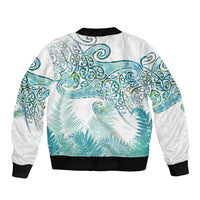 Aotearoa Maori Koru Curves Bomber Jacket Mossy Paua Shell LT7 - Polynesian Pride