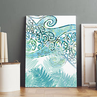 Aotearoa Maori Koru Curves Canvas Wall Art Mossy Paua Shell LT7 - Polynesian Pride