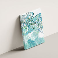 Aotearoa Maori Koru Curves Canvas Wall Art Mossy Paua Shell LT7 - Polynesian Pride