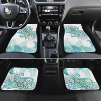 Aotearoa Maori Koru Curves Car Mats Mossy Paua Shell LT7 Set 4pcs Green - Polynesian Pride