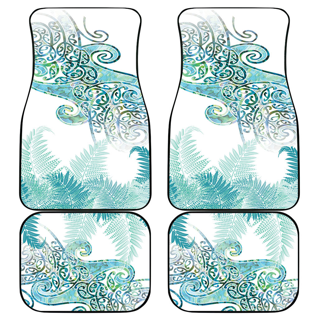 Aotearoa Maori Koru Curves Car Mats Mossy Paua Shell LT7 - Polynesian Pride