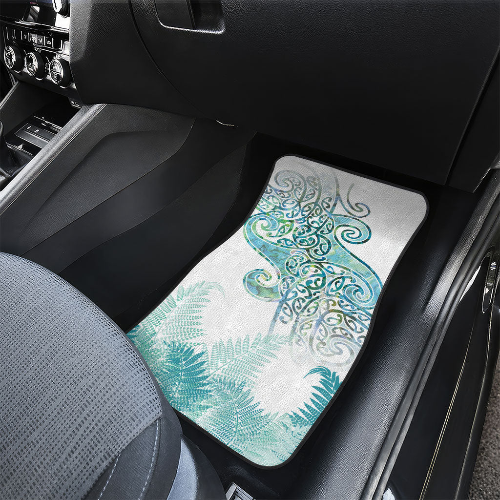 Aotearoa Maori Koru Curves Car Mats Mossy Paua Shell LT7 - Polynesian Pride
