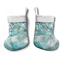 Aotearoa Maori Koru Curves Christmas Stocking Mossy Paua Shell
