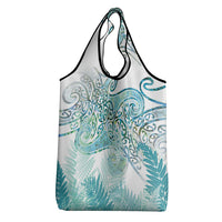 Aotearoa Maori Koru Curves Grocery Bag Mossy Paua Shell LT7 - Polynesian Pride