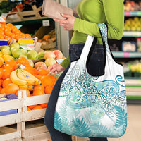 Aotearoa Maori Koru Curves Grocery Bag Mossy Paua Shell LT7 - Polynesian Pride