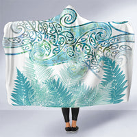 Aotearoa Maori Koru Curves Hooded Blanket Mossy Paua Shell LT7 One Size Green - Polynesian Pride