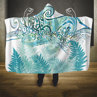 Aotearoa Maori Koru Curves Hooded Blanket Mossy Paua Shell LT7 - Polynesian Pride