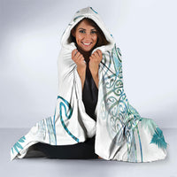 Aotearoa Maori Koru Curves Hooded Blanket Mossy Paua Shell LT7 - Polynesian Pride