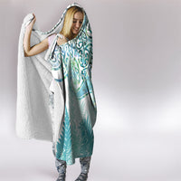 Aotearoa Maori Koru Curves Hooded Blanket Mossy Paua Shell LT7 - Polynesian Pride