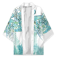 Aotearoa Maori Koru Curves Kimono Mossy Paua Shell LT7 Unisex Green - Polynesian Pride