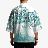 Aotearoa Maori Koru Curves Kimono Mossy Paua Shell LT7 - Polynesian Pride